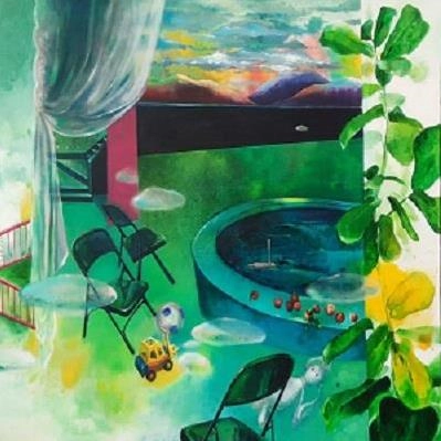 تابلو نقاشی رنگ روغن اتاق رویایی